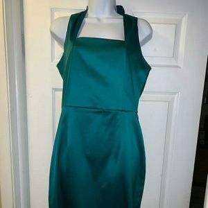 Ellen Tracy Emerald/Teal Green party dress